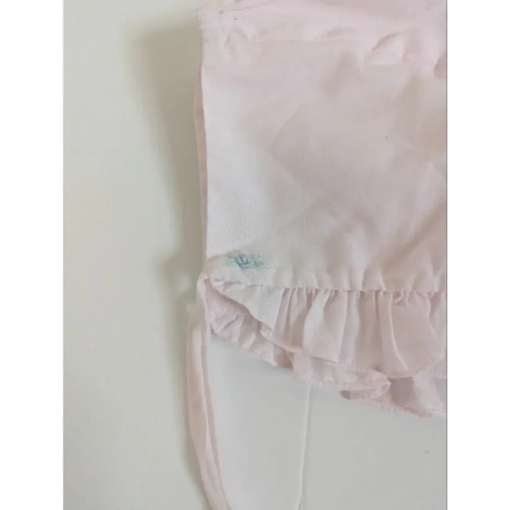 Vtg 90s Light Pink 3m Baby Bonnet Frilly